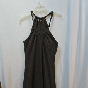 Athleta Black Midi Dress with Halter Neck